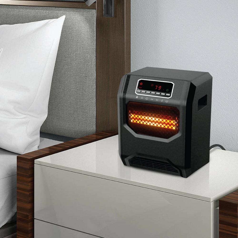 1500-Watt Electric 6 Element Compact Infrared Radiant Space Heater Electric in Black - Hercitys