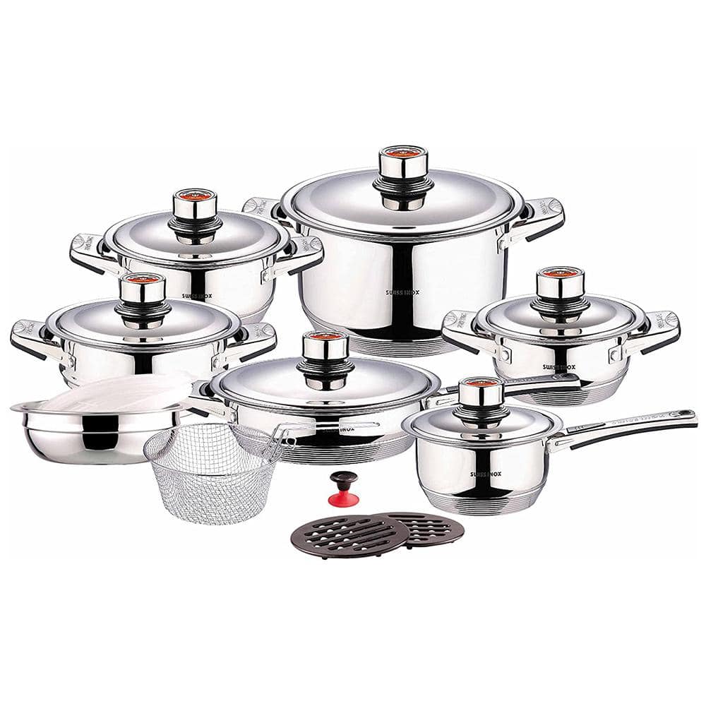 18-Piece Stainless Steel Cookware Set, Induction Compatible - Hercitys