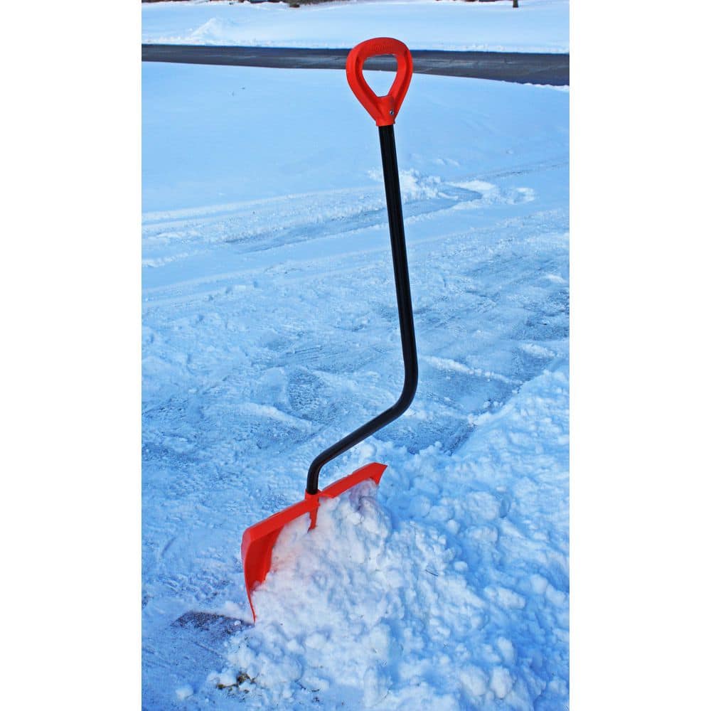 37 in. Metal Handle Plastic Snow Shovel with 18.5 in. Metal Edge Blade - Hercitys