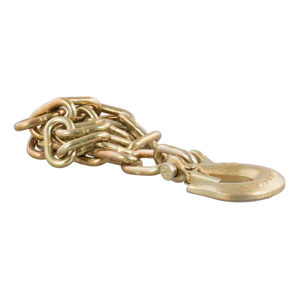 35″ Safety Chain with 1 Clevis Hook (12,600 lbs., Yellow Zinc) - Hercitys