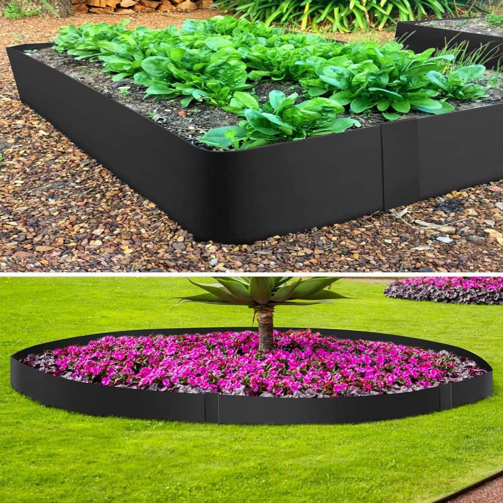 40 in. x 4 in. Steel Garden Edging with Matte Finish, 6-Piece Set - Hercitys