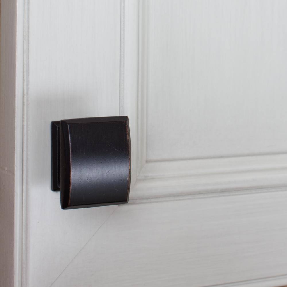 1-1/4 in. Oil Rubbed Bronze Domed Convex Square Cabinet Knob (10-Pack) - Hercitys