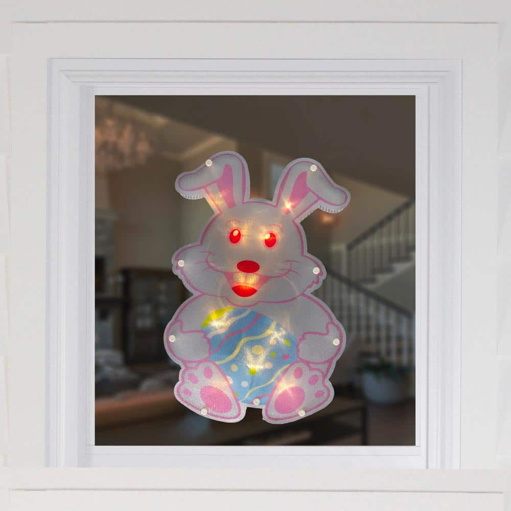14 in. Battery Operated LED Lighted Easter Bunny Window Silhouette - Hercitys
