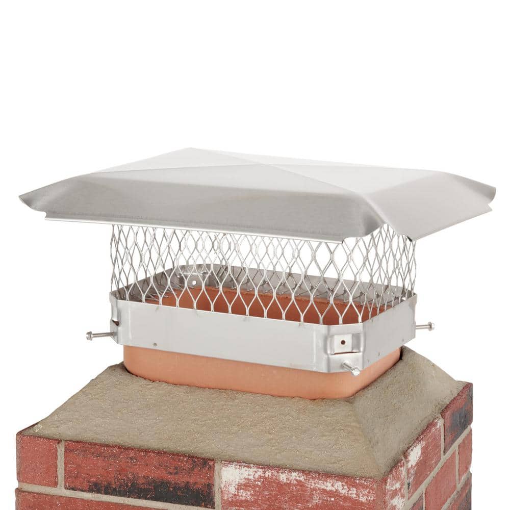 13 in. x 9 in. Bolt-On Single Flue Chimney Cap in Stainless Steel - Hercitys