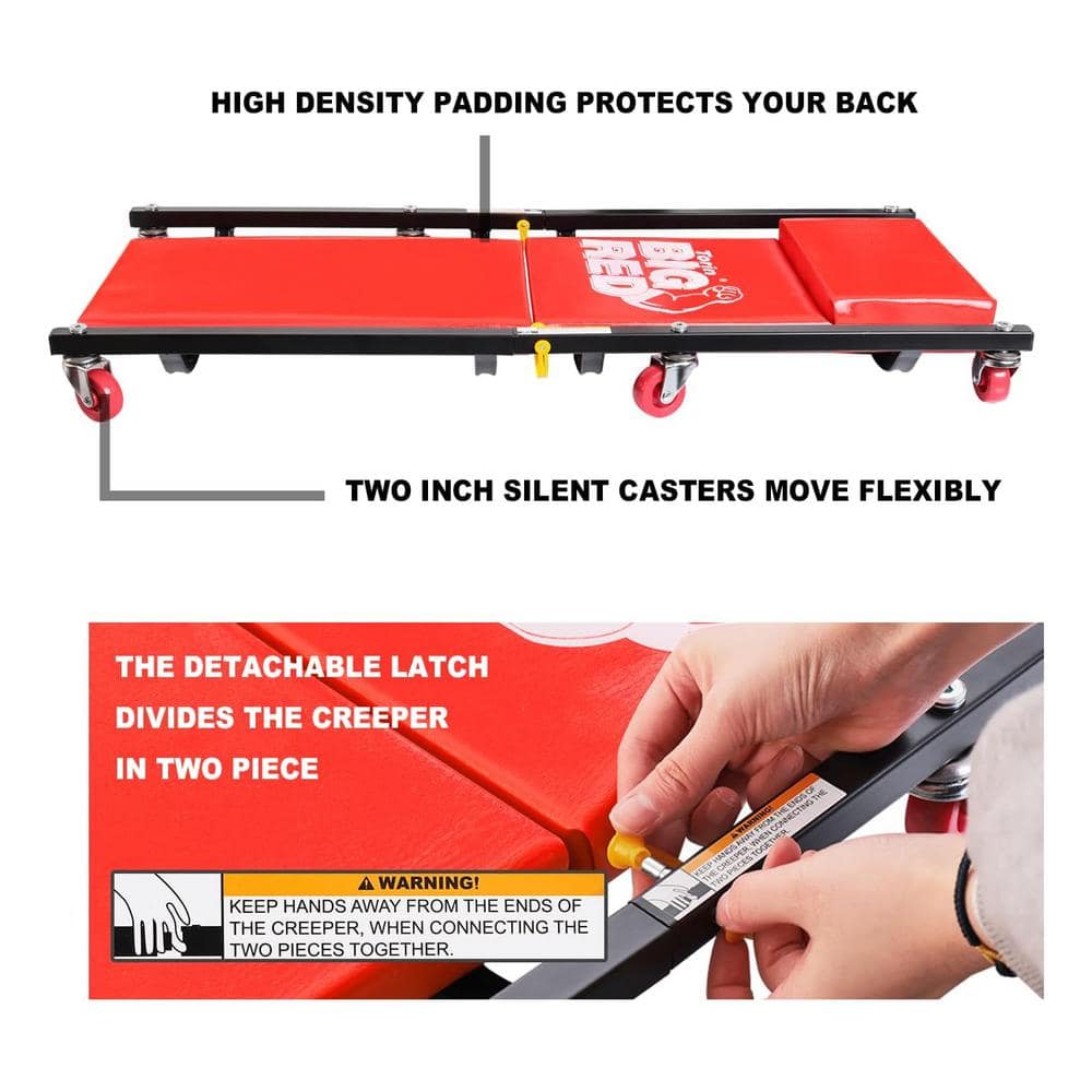 250 lbs. 36 in. Detachable Rolling Mechanic Creeper - Hercitys