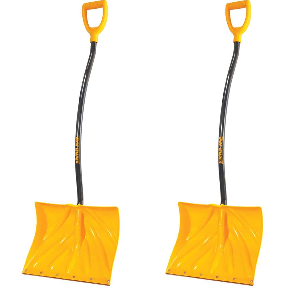 37.4 in. Metal Handle Plastic Blade Ergonomic Mountain Mover Snow Shovel (Pack of 2) - Hercitys