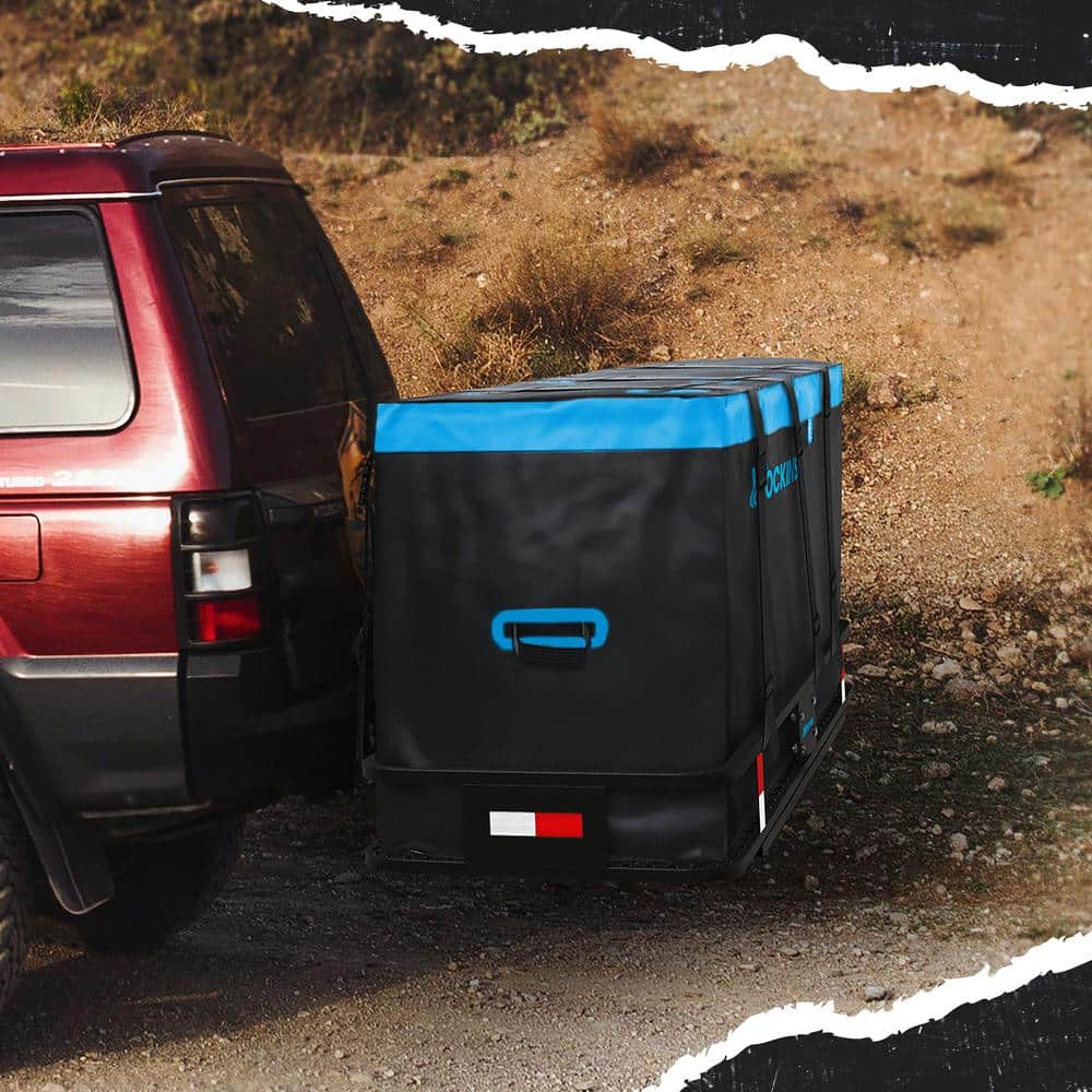25 cu. ft. Waterproof Cargo Carrier Bag 60 in. x 31 in. x 24 in. Hitch Bag with Lock, Straps and Carry Bag, Blue - Hercitys