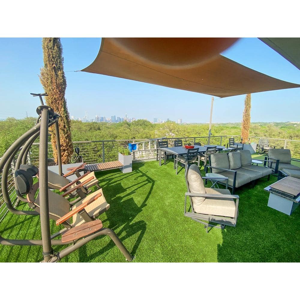 15 ft. W x Cut to Length Green and Tan Nylon Artificial Grass Turf - Hercitys