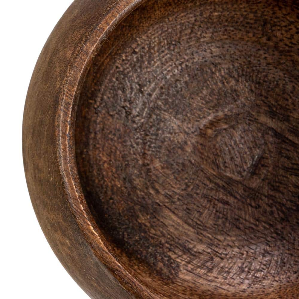 5 in. 57 oz. Walnut Stained Finish Mango Wood Bowl - Hercitys