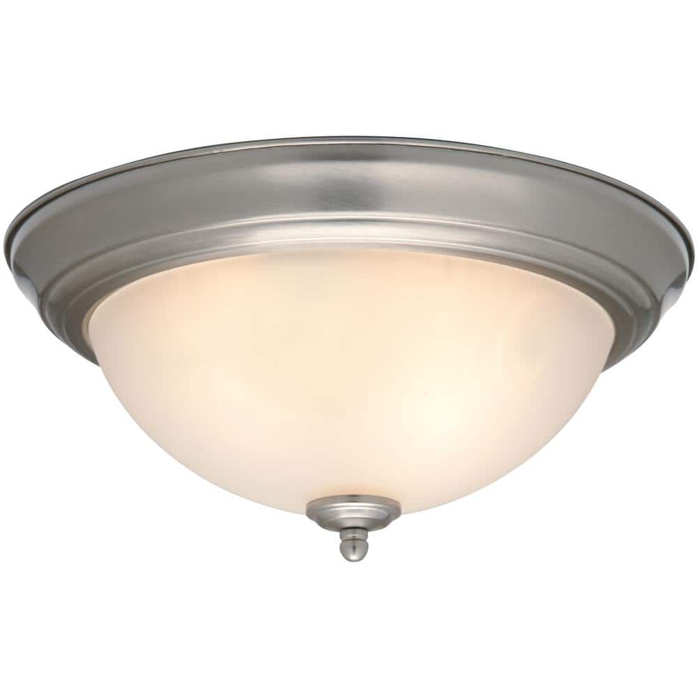 13 in. 2-Light Brushed Nickel Flush Mount - Hercitys