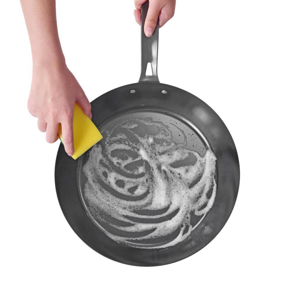 12 in. Carbon Steel Skillet Non-Stick Frying Pan with Ceramic Coating - Hercitys