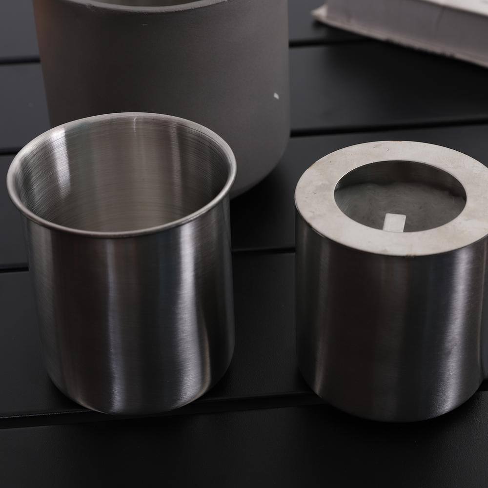 4.53 in. x 7.32 in. TerraFab Material Ethanol Round Brown Tabletop Fire Pit - Hercitys