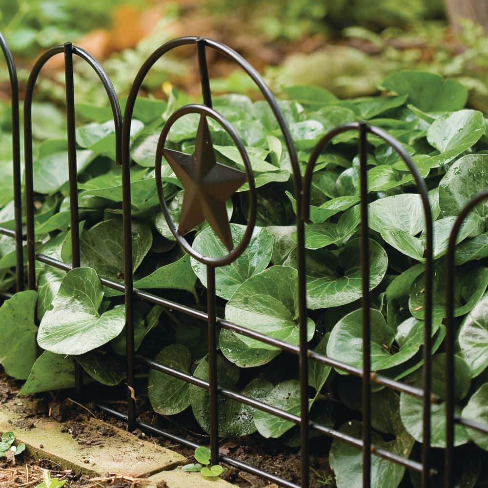 16 in. x 18 in. Black Metal Star Garden Edge 6-Pack - Hercitys