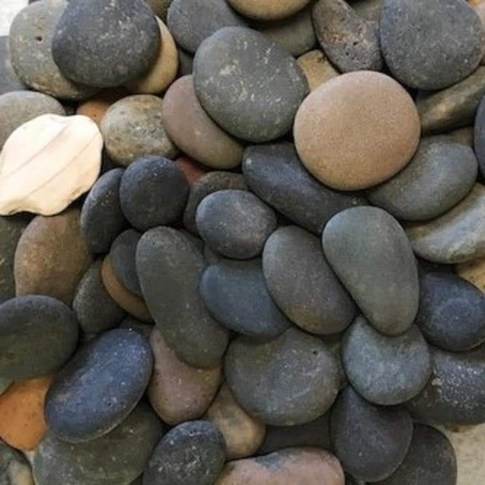 0.25 cu. ft. 20 lbs. 1/2 in. to 1-1/2 in. Mixed Button Mexican Beach Pebble - Hercitys