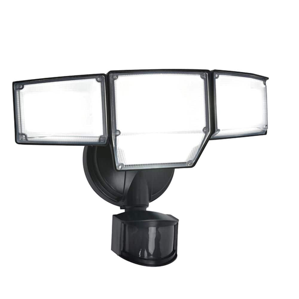 475-Watt equivalent 9000 Lumen 180° Black Motion Sensing Integrated LED Flood Light - Hercitys