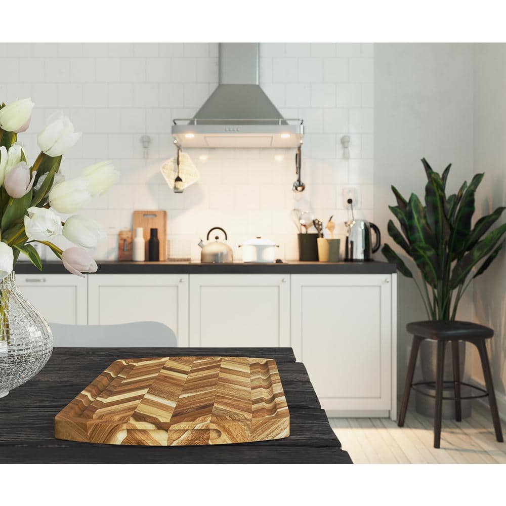 12.3 in. W. x 18 in. Rectangle Herringbone Cutting Board - Hercitys