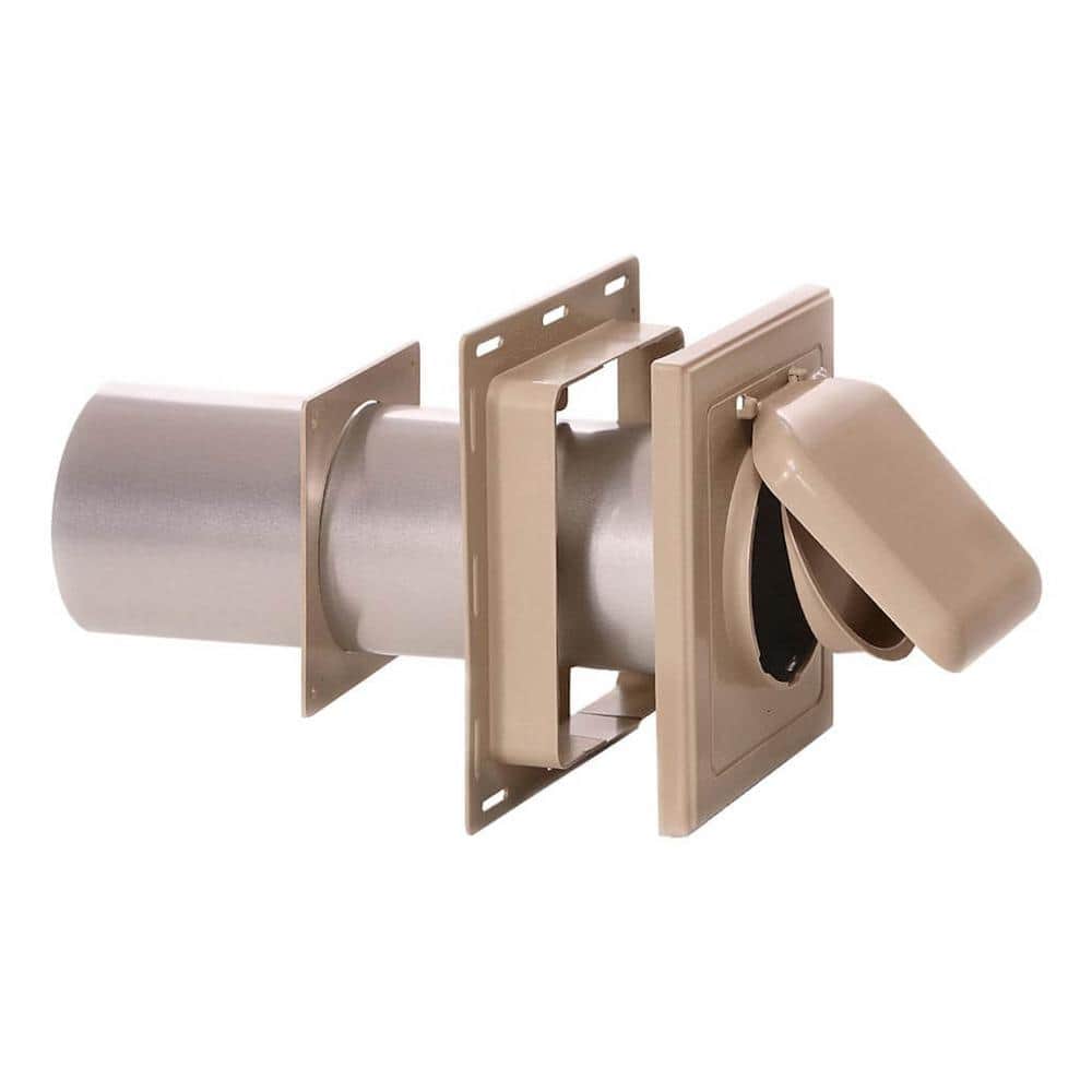 4 in. J Block or Wide-Mount Dual Door Wall Vent in Tan - Hercitys