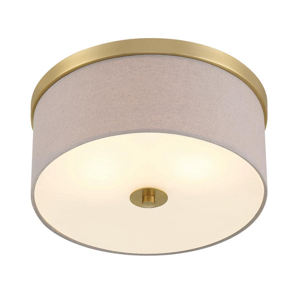 15 in. 2-Light Soft Brass Flush Mount - Hercitys
