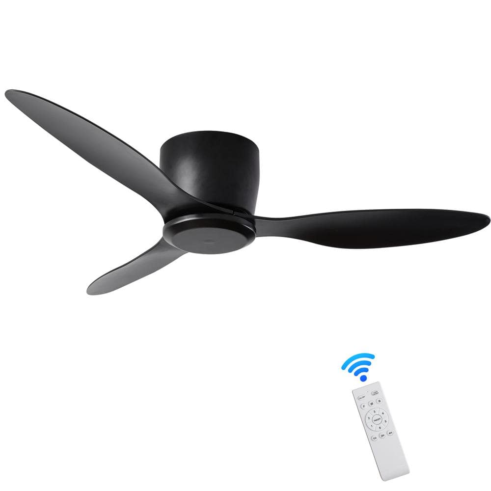 42 in. Indoor Black Ceiling Fan with Remote Included for Bedroom, Kitchen or Living Room - Hercitys
