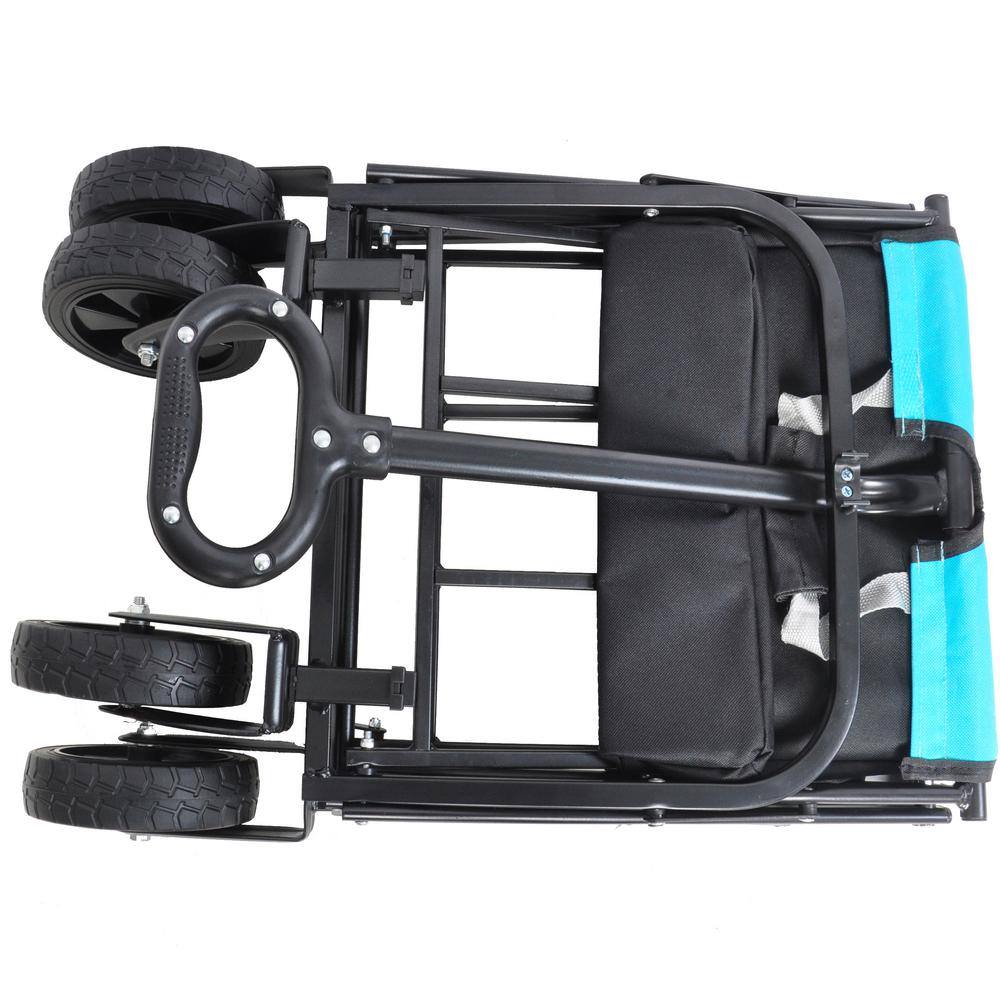 1.5 cu. ft. Steel Garden Cart, Black and Blue - Hercitys