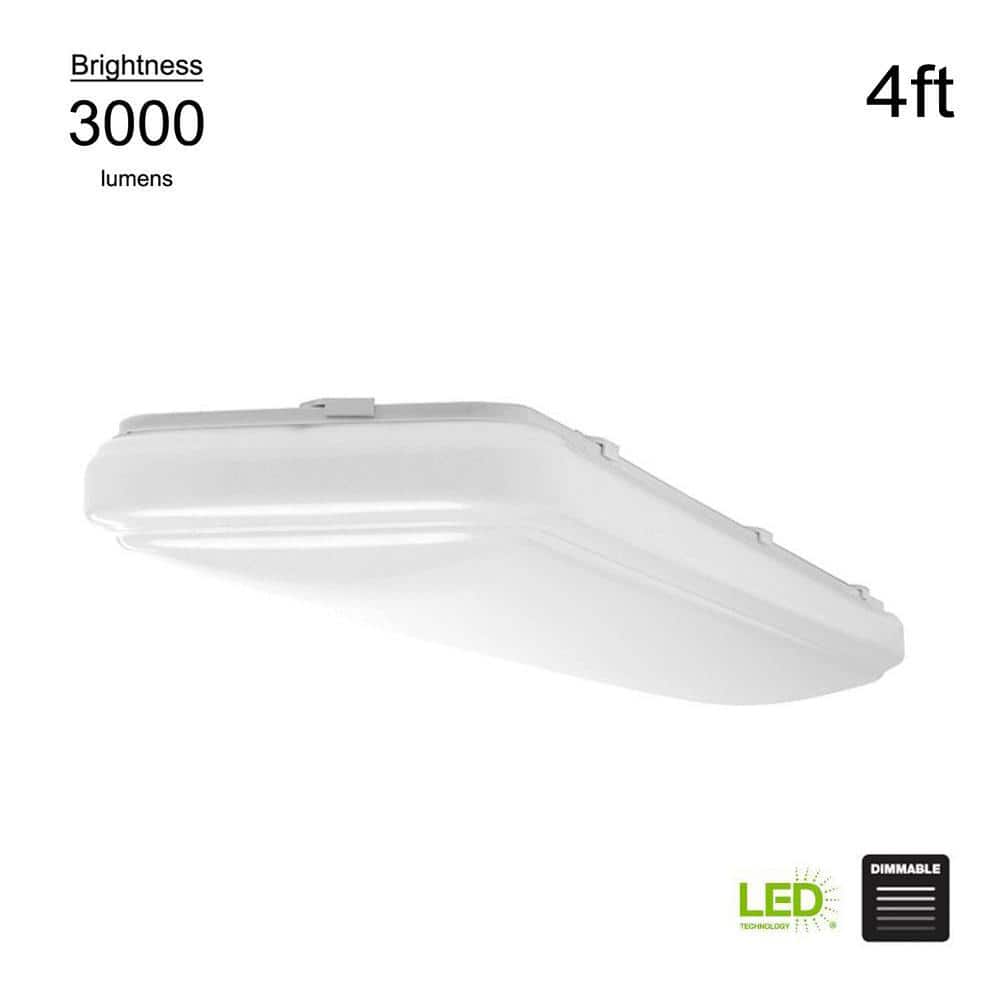 49 in. x 10 in. Traditional Rectangle Stepped Lens LED Flush Mount Ceiling Light Dimmable 3000 Lumens 4000K - Hercitys