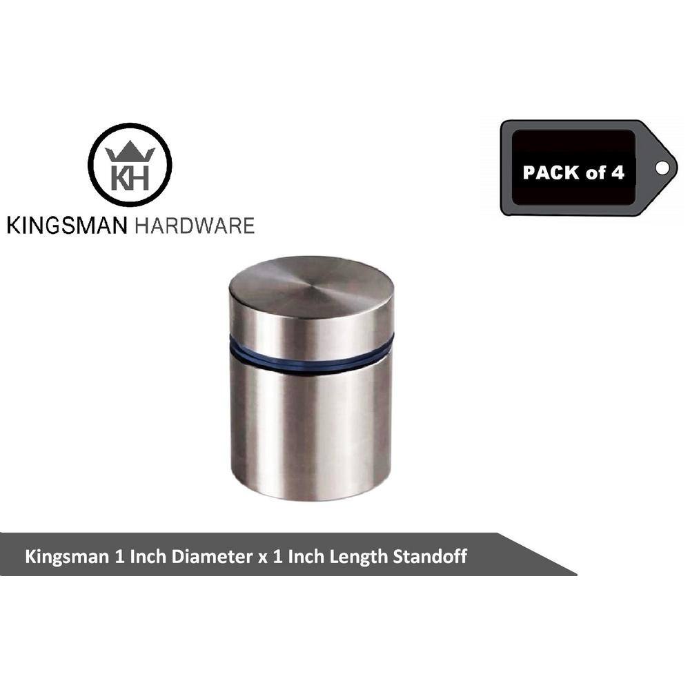 1 in. Dia x 1 in. L Stainless Steel Standoffs for Signs (4-Pack) - Hercitys