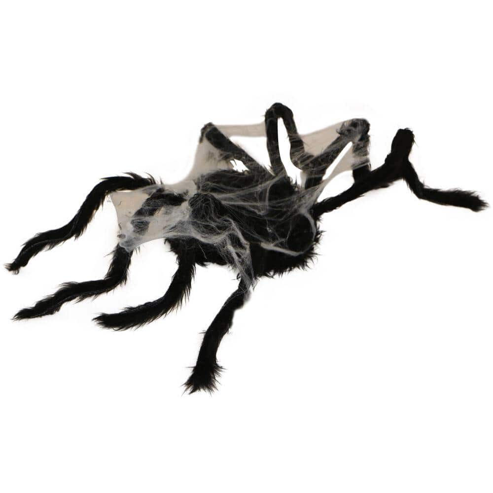 3.5 in. Battery Operated Spider with Web and Red LED Eyes Halloween Prop - Hercitys