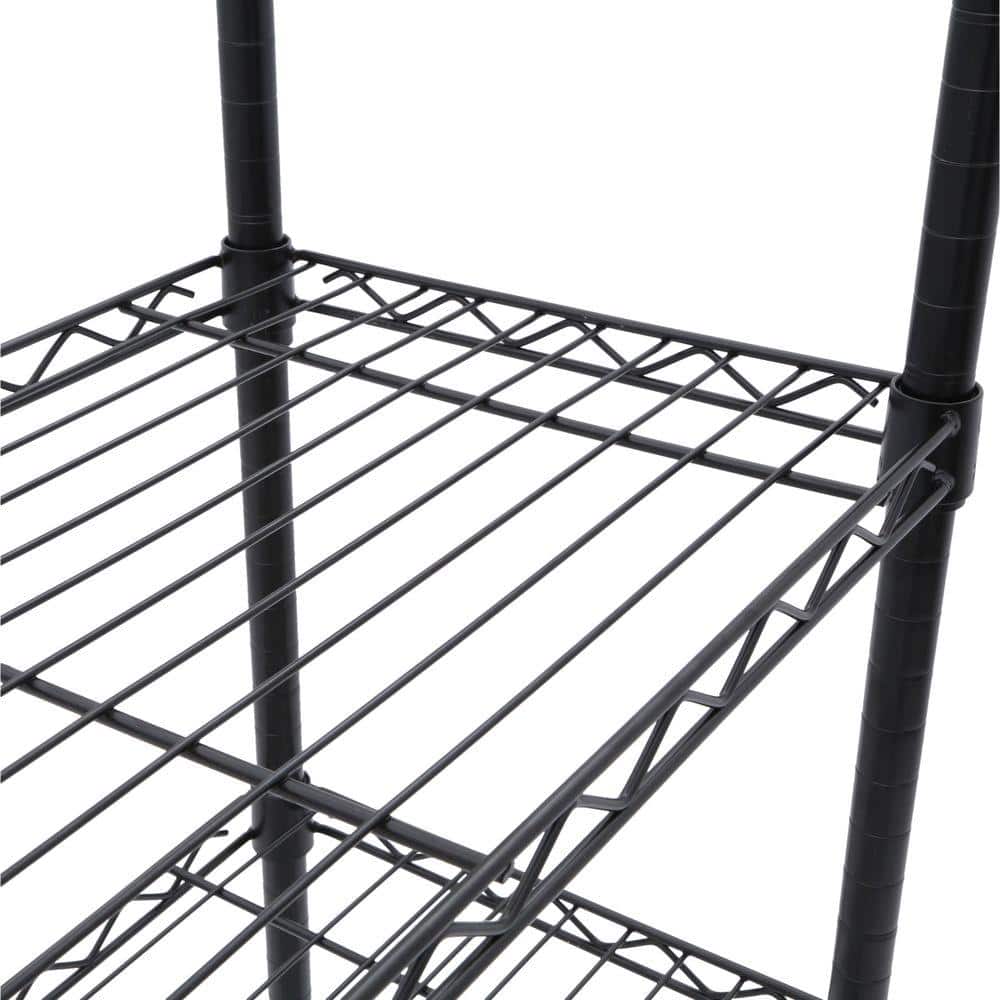 4-Tier Steel Wire Shelving Unit in Black (36 in. W x 54 in. H x 14 in. D) - Hercitys