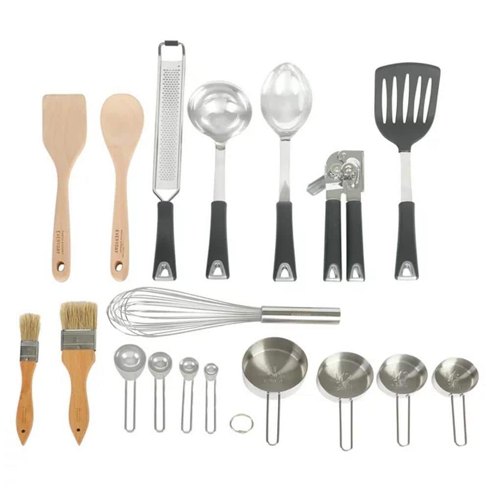 18 Piece Stainless Steel and Wood Assorted Gadget Set - Hercitys