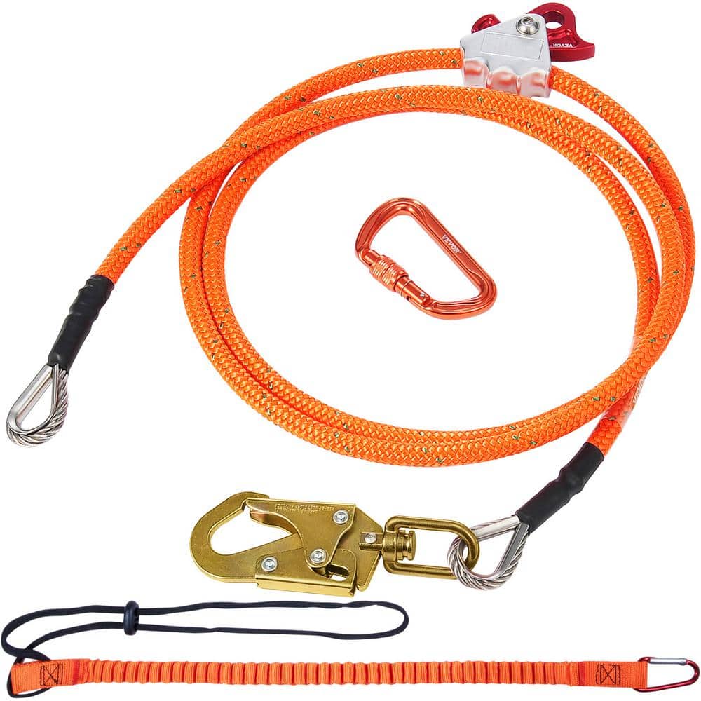 16 mm Steel Core Flipline, 10 ft., 3 m Arborist Flipline, Flip Line for Tree Climbing with Alloy Steel Snap Hook, 30KN - Hercitys