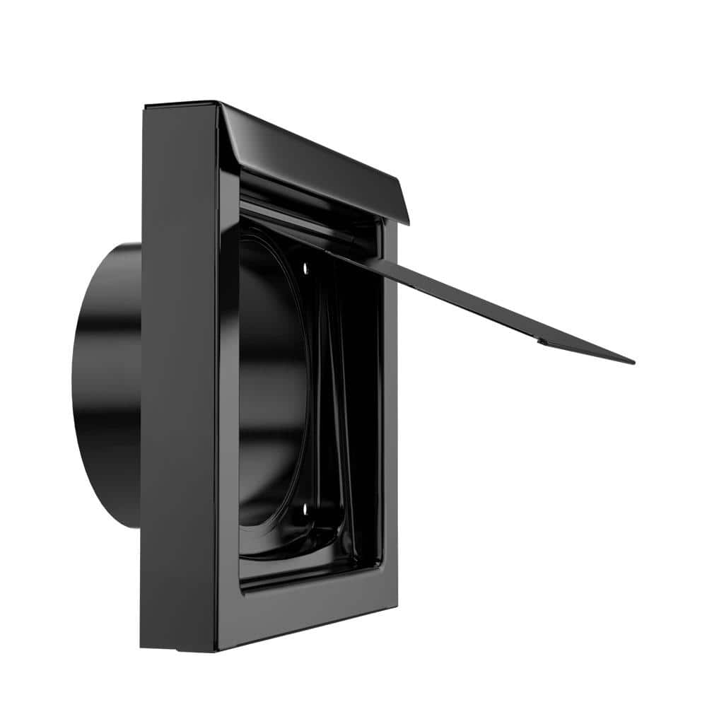 4 in. Powder Coated Steel Black Dryer Vent - Hercitys