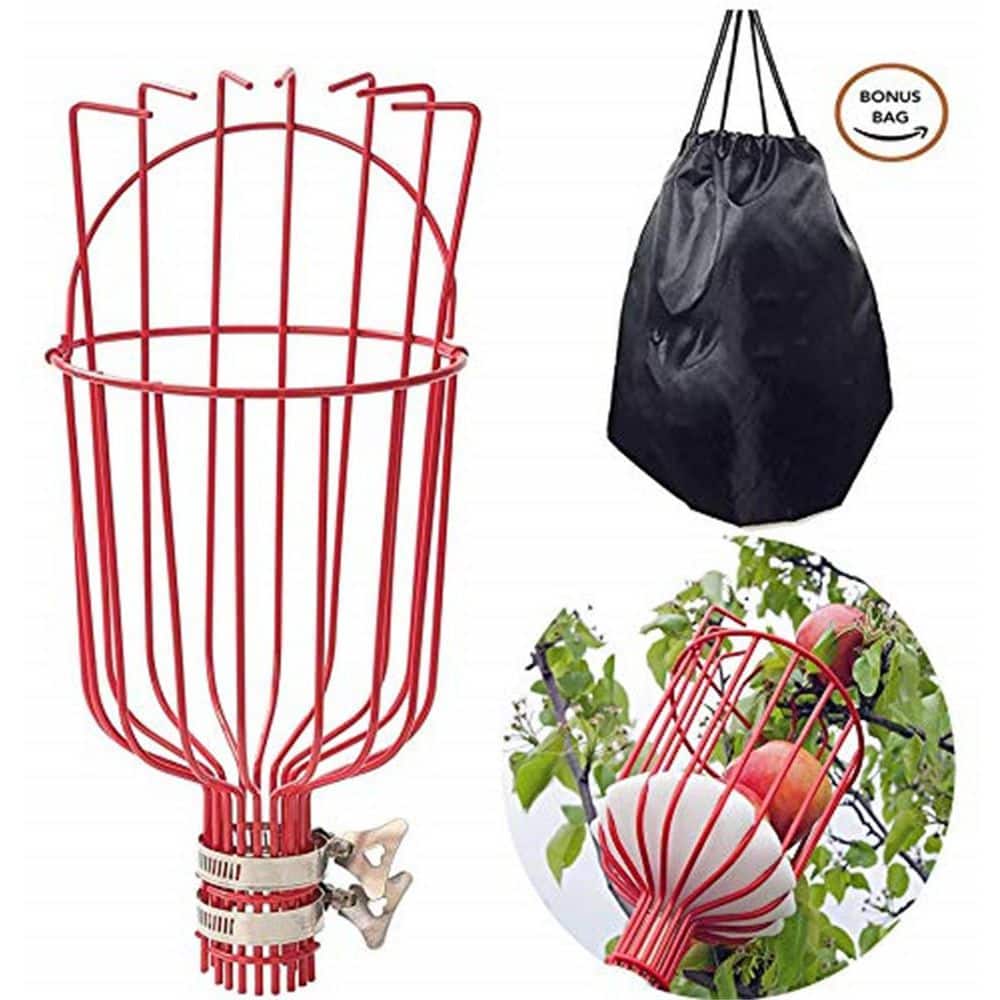 5 in. Tree Pruner Fruit Picker with Basket and Pole - Hercitys