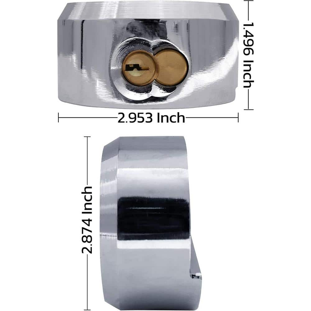 2-7/8 in. Solid Steel Hidden Shackle Keyed Padlock, Keyed Alike, (2-Pack) - Hercitys