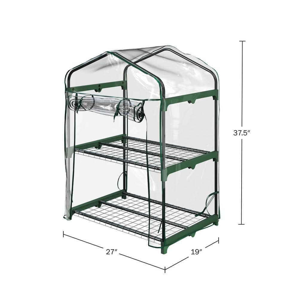 27 in. W x 19 in. D x 37.5 in. H PVC/Steel Clear Mini Greenhouse - Hercitys