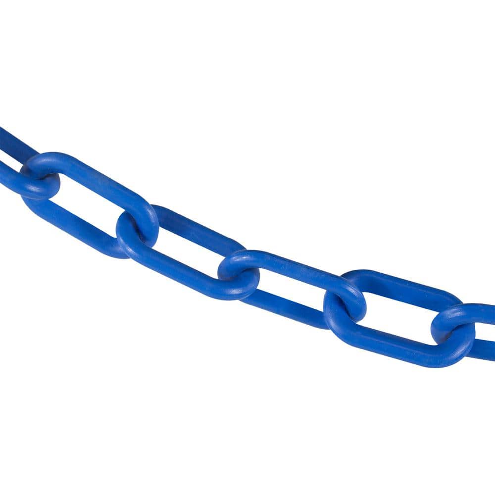 2 in. (#8, 51 mm) x 10 ft. Plastic Safety Chain in Sky Blue - Hercitys