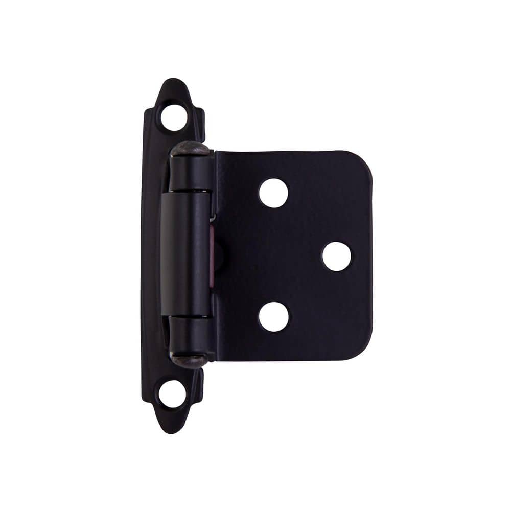 10-Pair Face Frame Full Overlay Self-Closing Matte Black Cabinet Hinge (20-Pieces) - Hercitys