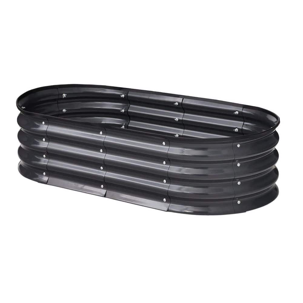 48 in. L x 24 in. W x 12 in. H Charcoal Steel Raised Garden Bed - Hercitys