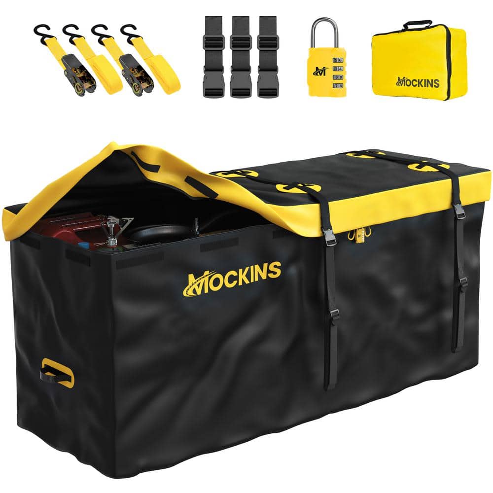 20 cu. ft. Weatherproof Yellow Cargo Carrier Bag (60 in. x 20 in. x 28.5 in.) Waterproof Zipper and Car Bag Accessories - Hercitys
