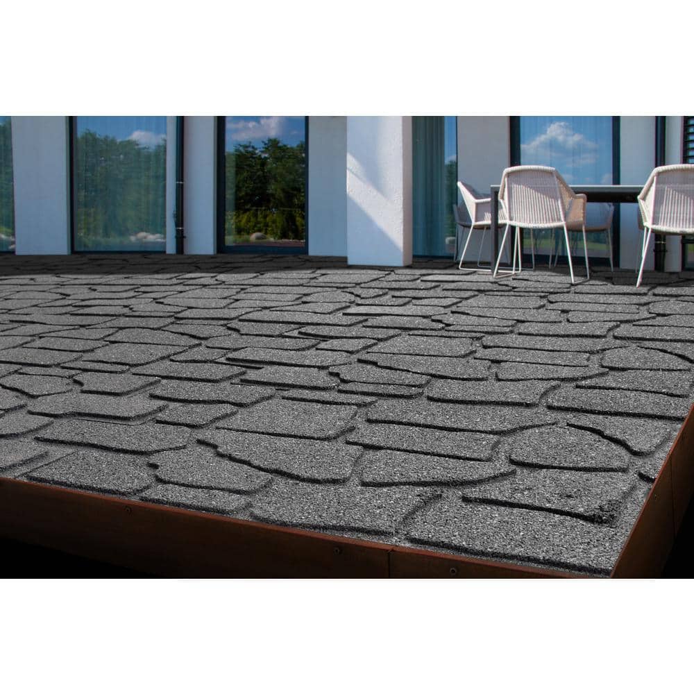 24 in. x 12 in. x 5/8 in. Gray Interlocking Dual-Sided Rubber Paver (9-Pack) - Hercitys