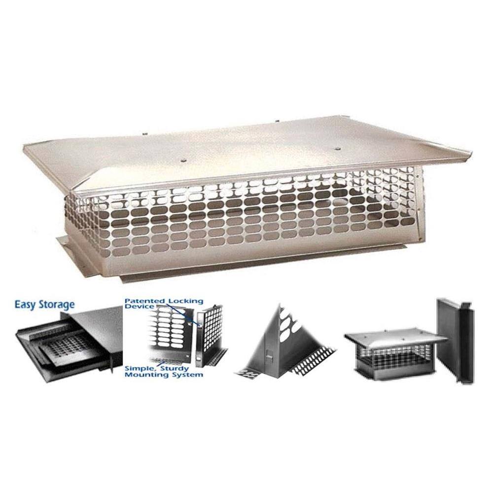 19 in. x 25 in. Fixed Stainless Steel Chimney Cap - Hercitys