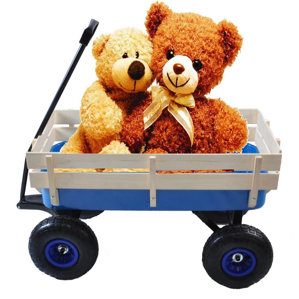 2.8 cu.ft. Steel Wagon Children Kid Garden Cart in Blue - Hercitys
