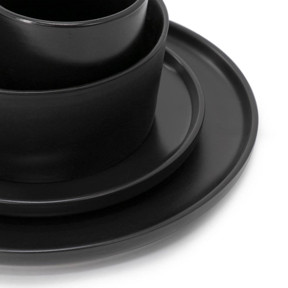 16-Piece Lux Matte Black Dinnerware Set - Hercitys