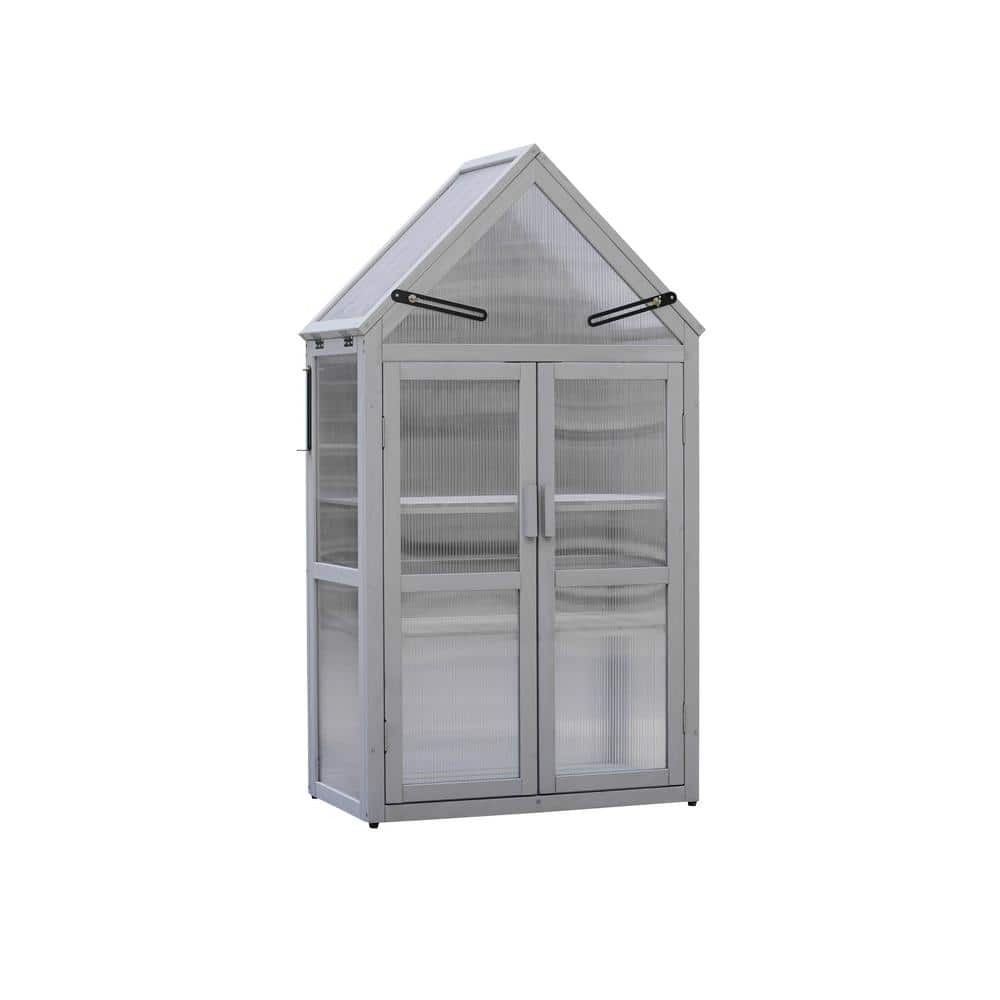 27 in. W x 16 in. D x 52 in. H Small Greenhouse, Tiered Plant Stand - Hercitys