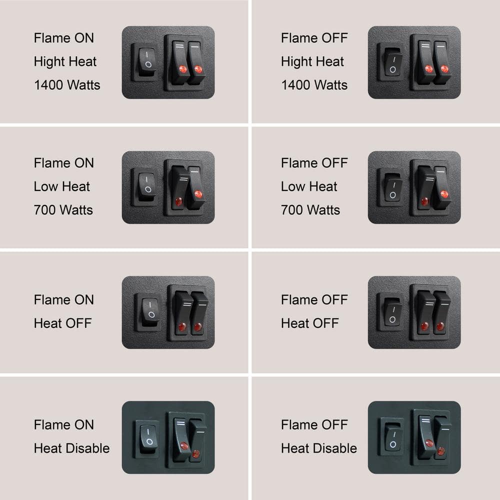 15 in. 400 sq. ft. 3-Sided 3D Flame Electric Stove in Black - Hercitys