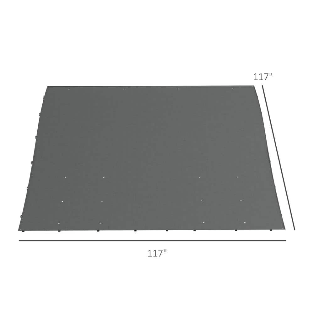 10 ft. x 10 ft. Dark Gray Polyester Fabric Pergola - Hercitys