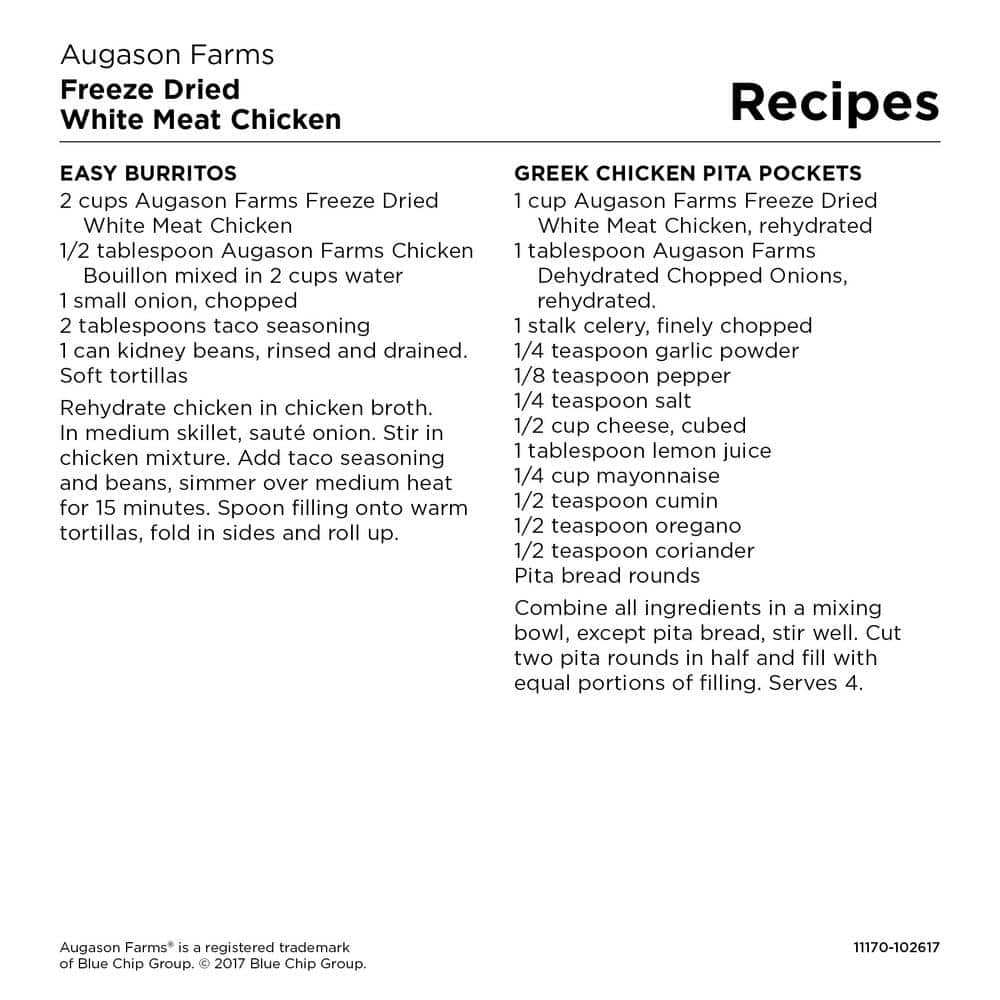 16 oz. Freeze-Dried Precooked White Meat Chicken - Hercitys