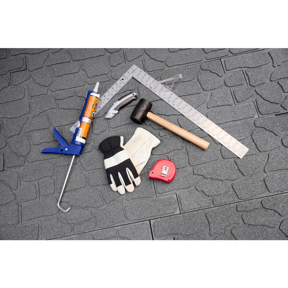 24 in. x 12 in. x 5/8 in. Gray Interlocking Dual-Sided Rubber Paver (9-Pack) - Hercitys