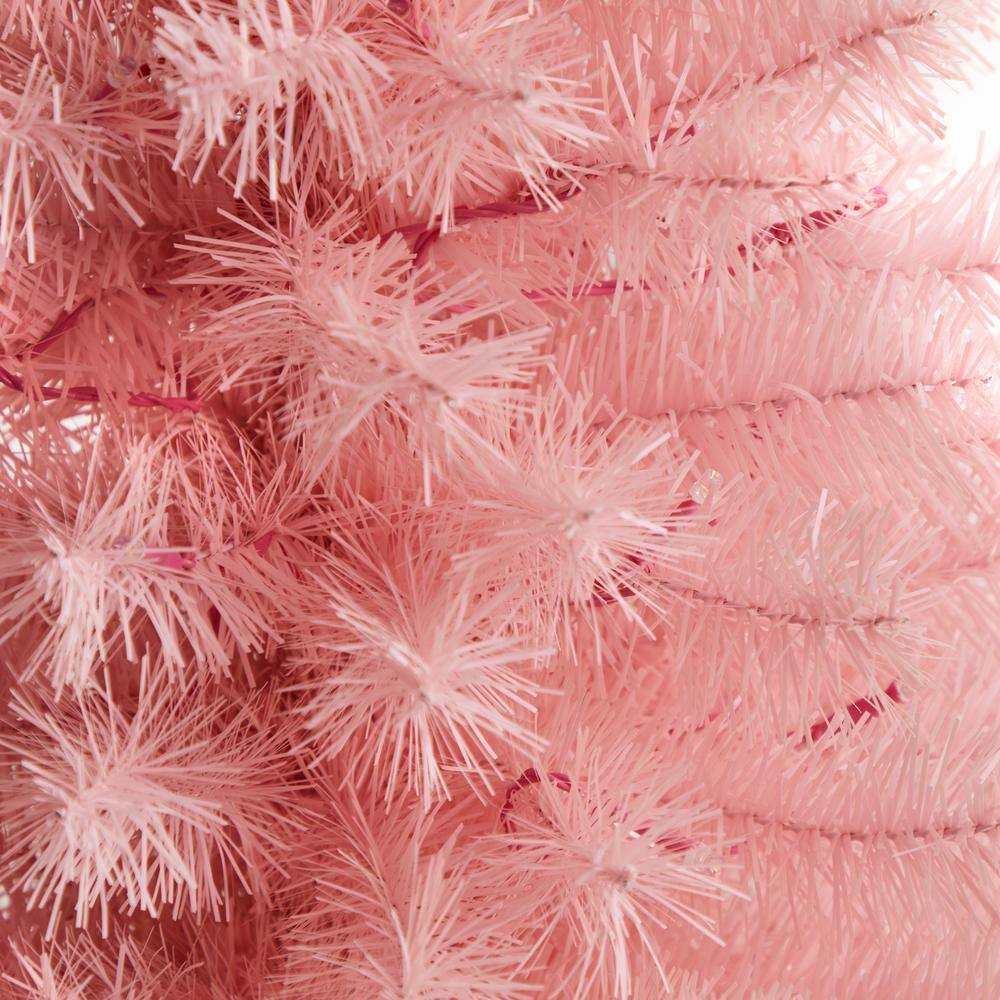 3 ft. Pink Artificial Christmas Tree with 50 LED Lights and 118 Bendable Branches - Hercitys