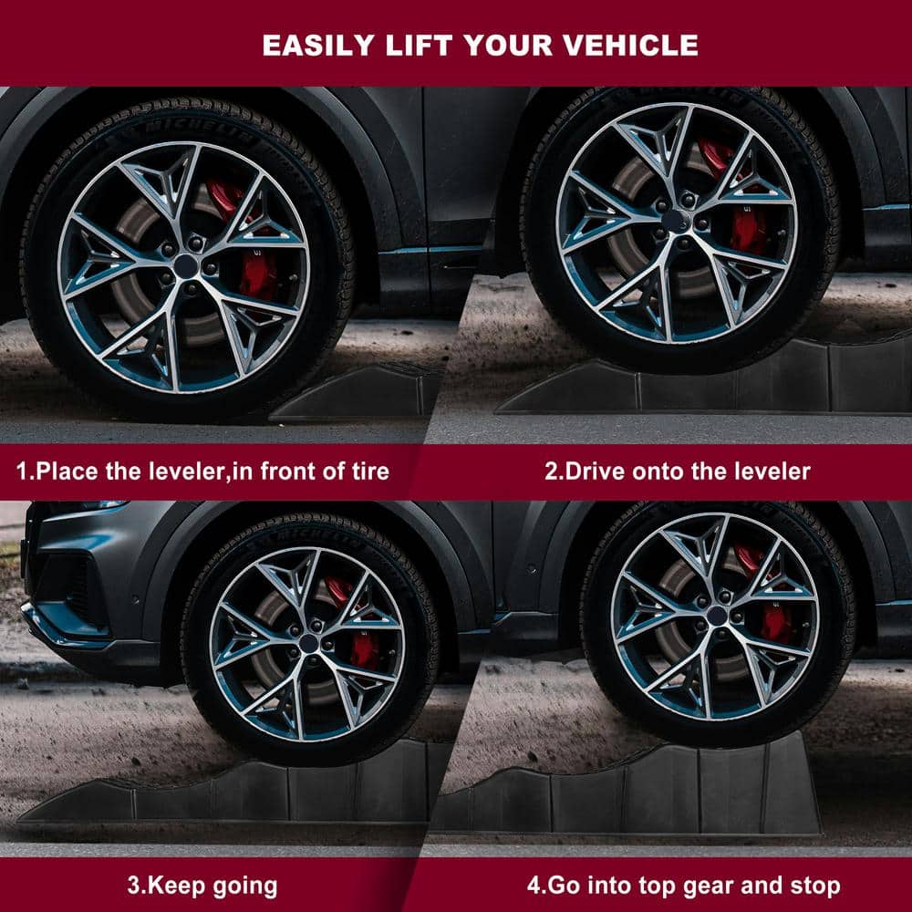 3-Ton (6,000 lbs.) 3-Height Low Profile Car Ramps (1-Pair) - Hercitys