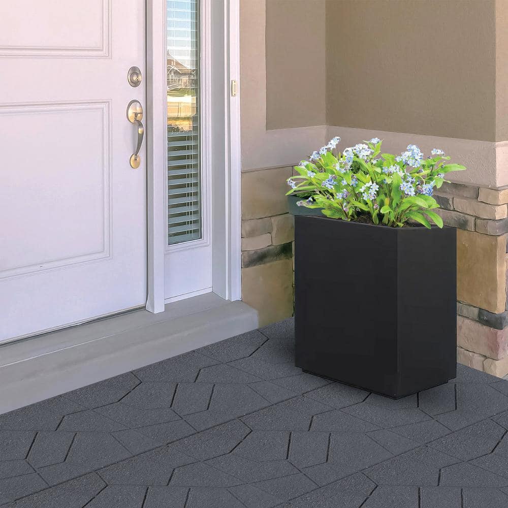 16 in. x 16 in. x 3/4 in. Gray Dual-Sided Rubber Paver (9-Pack) - Hercitys